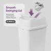 imageGarbage Cans with Swing TopSplit Lids 3 Pack  Small Trash Cans with Lids  Durable Plastic  Slim ampamp Sturdy Trash Bins  Fingerprint Resistant  125 Gallon  5 qt  5 L  White  Superio Brand