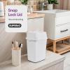 imageGarbage Cans with Swing TopSplit Lids 3 Pack  Small Trash Cans with Lids  Durable Plastic  Slim ampamp Sturdy Trash Bins  Fingerprint Resistant  125 Gallon  5 qt  5 L  White  Superio Brand