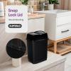imageGarbage Cans with Swing TopSplit Lids 3 Pack  Small Trash Cans with Lids  Durable Plastic  Slim ampamp Sturdy Trash Bins  Fingerprint Resistant  125 Gallon  5 qt  5 L  Black  Superio Brand