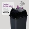 imageGarbage Cans with Swing TopSplit Lids 3 Pack  Small Trash Cans with Lids  Durable Plastic  Slim ampamp Sturdy Trash Bins  Fingerprint Resistant  125 Gallon  5 qt  5 L  Grey  Superio Brand