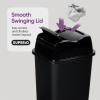 imageGarbage Cans with Swing TopSplit Lids 3 Pack  Small Trash Cans with Lids  Durable Plastic  Slim ampamp Sturdy Trash Bins  Fingerprint Resistant  125 Gallon  5 qt  5 L  Black  Superio Brand