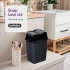 imageGarbage Cans with Swing TopSplit Lids 3 Pack  Small Trash Cans with Lids  Durable Plastic  Slim ampamp Sturdy Trash Bins  Fingerprint Resistant  125 Gallon  5 qt  5 L  Grey  Superio Brand