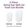 imageSuperio 125 Gallon and 25 Gallon Plastic Garbage Cans with Swing TopSplit Lid  Small Trash Cans with Lid  Durable Plastic  Slim ampamp Sturdy Trash Bins  Fingerprint Resistant  5L  10 L  White