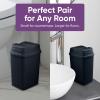 imageSuperio 125 Gallon and 25 Gallon Plastic Garbage Cans with Swing TopSplit Lid  Small Trash Cans with Lid  Durable Plastic  Slim ampamp Sturdy Trash Bins  Fingerprint Resistant  5L  10 L  Black