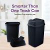 imageSuperio 125 Gallon and 25 Gallon Plastic Garbage Cans with Swing TopSplit Lid  Small Trash Cans with Lid  Durable Plastic  Slim ampamp Sturdy Trash Bins  Fingerprint Resistant  5L  10 L  Black