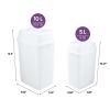imageSuperio 125 Gallon and 25 Gallon Plastic Garbage Cans with Swing TopSplit Lid  Small Trash Cans with Lid  Durable Plastic  Slim ampamp Sturdy Trash Bins  Fingerprint Resistant  5L  10 L  White