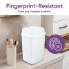 imageSuperio 125 Gallon and 25 Gallon Plastic Garbage Cans with Swing TopSplit Lid  Small Trash Cans with Lid  Durable Plastic  Slim ampamp Sturdy Trash Bins  Fingerprint Resistant  5L  10 L  White