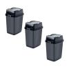 imageGarbage Cans with Swing TopSplit Lids 3 Pack  Small Trash Cans with Lids  Durable Plastic  Slim ampamp Sturdy Trash Bins  Fingerprint Resistant  125 Gallon  5 qt  5 L  Grey  Superio Brand