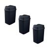 imageGarbage Cans with Swing TopSplit Lids 3 Pack  Small Trash Cans with Lids  Durable Plastic  Slim ampamp Sturdy Trash Bins  Fingerprint Resistant  125 Gallon  5 qt  5 L  Black  Superio Brand