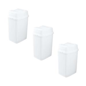 imageGarbage Cans with Swing TopSplit Lids 3 Pack  Small Trash Cans with Lids  Durable Plastic  Slim ampamp Sturdy Trash Bins  Fingerprint Resistant  125 Gallon  5 qt  5 L  White  Superio Brand
