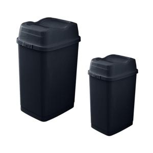 imageSuperio 125 Gallon and 25 Gallon Plastic Garbage Cans with Swing TopSplit Lid  Small Trash Cans with Lid  Durable Plastic  Slim ampamp Sturdy Trash Bins  Fingerprint Resistant  5L  10 L  Black