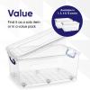 image:imageSuperio Clear Storage Boxes with Lids Deep BPA Free Plastic Containers Bins for Organizing Stackable Crates Organizer Totes for Home Office School and Dorm 1425 Quart 10 Pack32 Qt Wheeled