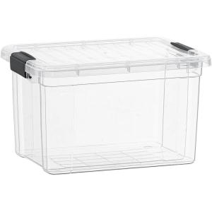 image:imageSuperio Clear Storage Box with Lid 45 Quart Plastic Container Bins for Organizing Stackable Crates BPA Free Non Toxic Odor Free Organizers for Home Office School and Dorm49 Quart