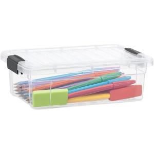 image:imageSuperio Clear Storage Box with Lid 45 Quart Plastic Container Bins for Organizing Stackable Crates BPA Free Non Toxic Odor Free Organizers for Home Office School and Dorm127 Quart