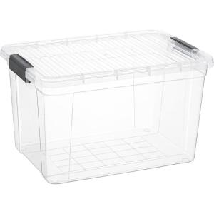 image:imageSuperio Clear Storage Box with Lid 45 Quart Plastic Container Bins for Organizing Stackable Crates BPA Free Non Toxic Odor Free Organizers for Home Office School and Dorm26 Quart
