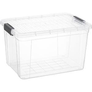 image:imageSuperio Clear Storage Box with Lid 45 Quart Plastic Container Bins for Organizing Stackable Crates BPA Free Non Toxic Odor Free Organizers for Home Office School and Dorm1425 Quart