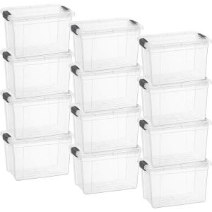 image:imageSuperio Clear Storage Boxes with Lids Deep BPA Free Plastic Containers Bins for Organizing Stackable Crates Organizer Totes for Home Office School and Dorm 1425 Quart 10 Pack25 Quart