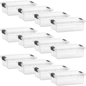 image:imageSuperio Clear Storage Boxes with Lids Deep BPA Free Plastic Containers Bins for Organizing Stackable Crates Organizer Totes for Home Office School and Dorm 1425 Quart 10 Pack23 Quart