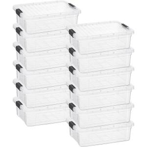 image:imageSuperio Clear Storage Boxes with Lids Deep BPA Free Plastic Containers Bins for Organizing Stackable Crates Organizer Totes for Home Office School and Dorm 1425 Quart 10 Pack74 Quart