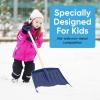 image:imageSuperio Kids Snow Shovel Plastic Small Shovel for Snow Removal with Wooden Handle Heavy Duty 12 Blade Navy 2 PackNavy