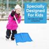 image:imageSuperio Kids Snow Shovel Plastic Small Shovel for Snow Removal with Wooden Handle Heavy Duty 12 Blade Navy 2 PackNavyBlue