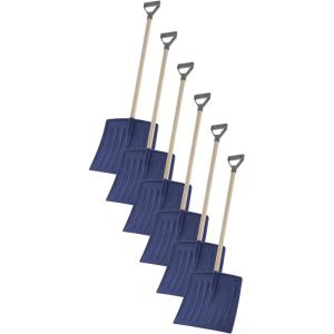 image:imageSuperio Kids Snow Shovel Plastic Small Shovel for Snow Removal with Wooden Handle Heavy Duty 12 Blade Navy 2 PackNavy