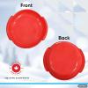 image:imageSuperio Round Snow Saucer Sleds 24 Plastic Disc Sleds for Kids and Adults Heavy Duty Sled Discs with Handles for Downhill Sledding Winter Outdoor Sports Red Blue Green Purple