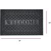 image:imageSuperio 686 NonSlip Welcome Doormat Indoor Outdoor Heavy Duty Waterproof Easy Clean LowProfile Mats for Entry Garage Patio High Traffic Areas 18x30 Grey Lattice CoirBlack