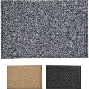 image:imageSuperio Front Door Mat 24 x 35 IndoorOutdoor Doormat for Entry Entrance Floor Mat Heavy Duty Door Matt Waterproof Easy Clean LowProfile Mats for Entry Garage Patio High Traffic Areas Grey