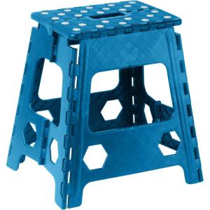 image:imageSuperio Superio Folding Step Stool 15 Inch with Anti Slip Dots GreyBlue