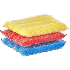 image:imageGold and Silver Kitchen Sponge Scrubber Heavy Duty Metallic Sink Pot Dish Washing Scrubber NonScratch NonMetal Kosher Sponge Pack of 4 SuperioYellowblueredPink 3 Pack