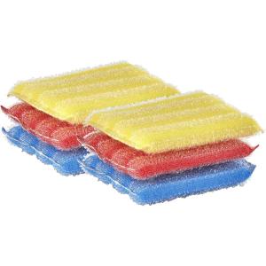 image:imageGold and Silver Kitchen Sponge Scrubber Heavy Duty Metallic Sink Pot Dish Washing Scrubber NonScratch NonMetal Kosher Sponge Pack of 4 SuperioYellowblueredPink 6 Pack