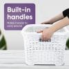 image:imageDesigned Laundry Basket Plastic Storage Hamper Basket Beige Cloths Basket Organizer with Cutout Handles Space Saving for Laundry Room Bedroom Bathroom Wicker Design 50 LiterWhite