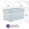 image:imageDesigned Laundry Basket Plastic Storage Hamper Basket Beige Cloths Basket Organizer with Cutout Handles Space Saving for Laundry Room Bedroom Bathroom Wicker Design 50 LiterWhite Smoke
