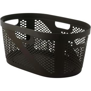 image:imageSuperio Perforated Plastic Laundry Basket 40 Liter Dotted Design Brown