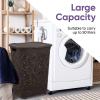 image:imageLaundry Hamper With Lid Lace Design 50 Liter  Brown Laundry Hamper Basket With Cutout Handles Rectangular Shape Modern Style Bin  Dirty Cloths Storage By Superio