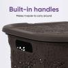 image:imageLaundry Hamper With Lid Lace Design 50 Liter  Brown Laundry Hamper Basket With Cutout Handles Rectangular Shape Modern Style Bin  Dirty Cloths Storage By Superio