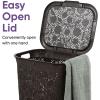 image:imageLaundry Hamper With Lid Lace Design 50 Liter  Brown Laundry Hamper Basket With Cutout Handles Rectangular Shape Modern Style Bin  Dirty Cloths Storage By Superio