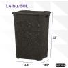 image:imageLaundry Hamper With Lid Lace Design 50 Liter  Brown Laundry Hamper Basket With Cutout Handles Rectangular Shape Modern Style Bin  Dirty Cloths Storage By Superio