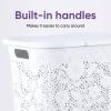image:imageSuperio Laundry Hamper with Lid White 50 Liter Large Lace Hamper Basket Dirty Cloths Storage with Cutout Handles for Landry Room Bedroom and Bathroom
