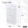 image:imageSuperio Laundry Hamper with Lid White 50 Liter Large Lace Hamper Basket Dirty Cloths Storage with Cutout Handles for Landry Room Bedroom and Bathroom
