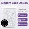 image:imageSuperio Laundry Hamper with Lid White 50 Liter Large Lace Hamper Basket Dirty Cloths Storage with Cutout Handles for Landry Room Bedroom and Bathroom