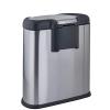 image:imageSuperio Stainless Steel 8 Liter Garbage Pail 2 Gallon D Shaped Small Trash Can with Lid for Bedroom Bathroom and Office8 Liter