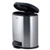 image:imageSuperio Stainless Steel 8 Liter Garbage Pail 2 Gallon D Shaped Small Trash Can with Lid for Bedroom Bathroom and Office8 Liter