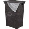 image:imageLaundry Hamper With Lid Lace Design 50 Liter  Brown Laundry Hamper Basket With Cutout Handles Rectangular Shape Modern Style Bin  Dirty Cloths Storage By Superio