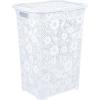 image:imageSuperio Laundry Hamper with Lid White 50 Liter Large Lace Hamper Basket Dirty Cloths Storage with Cutout Handles for Landry Room Bedroom and Bathroom