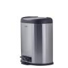 image:imageSuperio Stainless Steel 8 Liter Garbage Pail 2 Gallon D Shaped Small Trash Can with Lid for Bedroom Bathroom and Office8 Liter