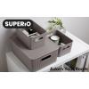 image:imageSuperio Ribbed Collection  Decorative Plastic Basket Open Home Storage Bins Organizer Blue Container Boxes for Organizing Closet Storage Bins for Shelves Bin with Lid Large 15 Liter 1 PackTaupe