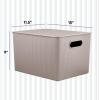 image:imageSuperio Ribbed Collection  Decorative Plastic Basket Open Home Storage Bins Organizer Blue Container Boxes for Organizing Closet Storage Bins for Shelves Bin with Lid Large 15 Liter 1 PackTaupe