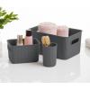 image:imageSuperio Ribbed Collection  Decorative Plastic Basket Open Home Storage Bins Organizer Blue Container Boxes for Organizing Closet Storage Bins for Shelves Bin with Lid Large 15 Liter 1 PackGrey